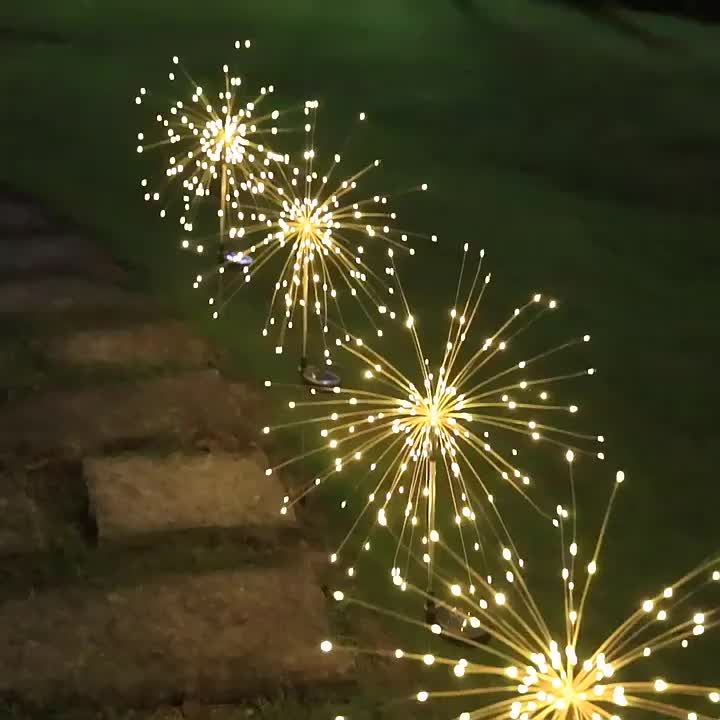 Solar Fairy Lights Waterproof Outdoor Firework Lights - Temu