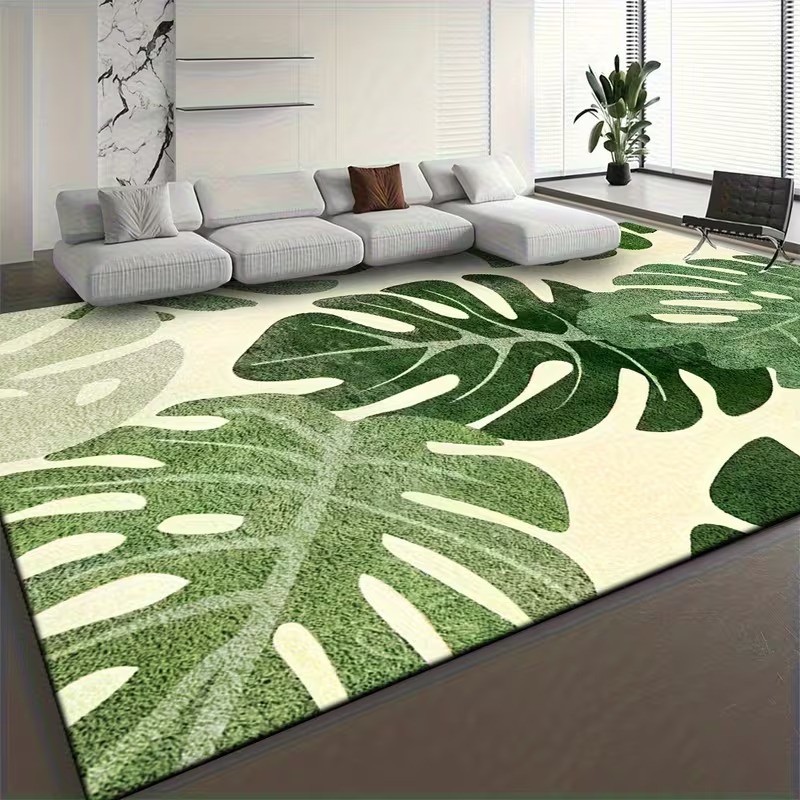 TEMU Large Leaf Rug - Velour Carpet Suitable For Living Room, Bedroom, /outdoor Use - Machine Washable Large Floor Mat With Jumbo Size Options (jumbo