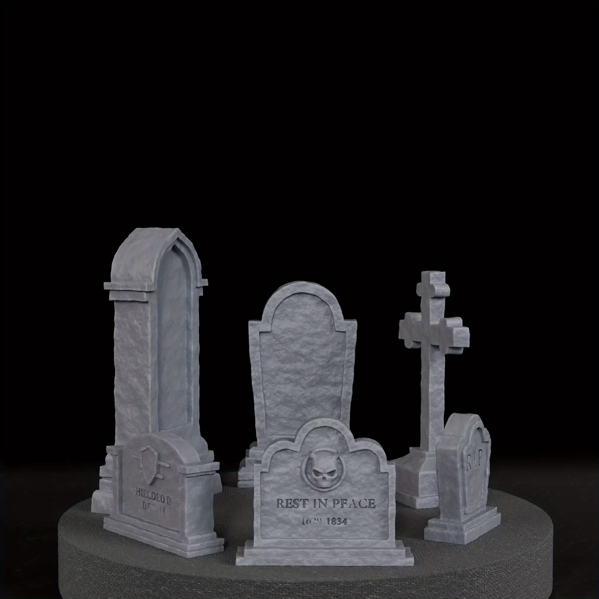3DMAGIC 6 Gravestone Miniatures for RPGs ABS Terrain Pieces for TTRPGs