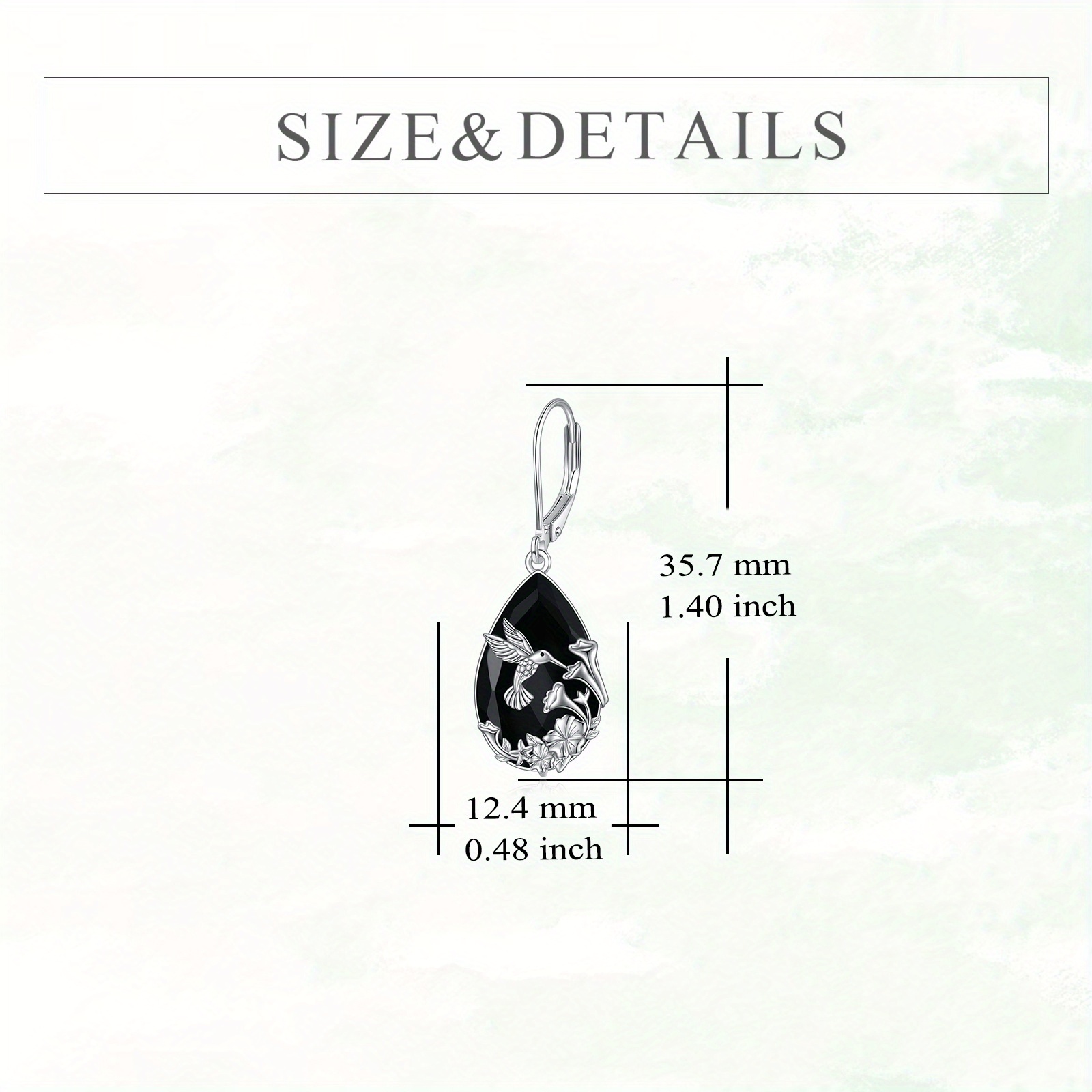 Hummingbird Drop Earrings, S925 Sterling Silver Design