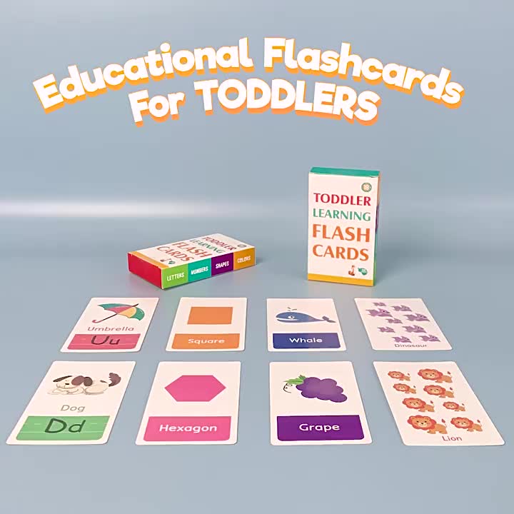 Juego de tarjetas flash para niños pequeños, paquete de 58 tarjetas con  imágenes vibrantes, números maestros, formas, animales, colores, letras  ABC