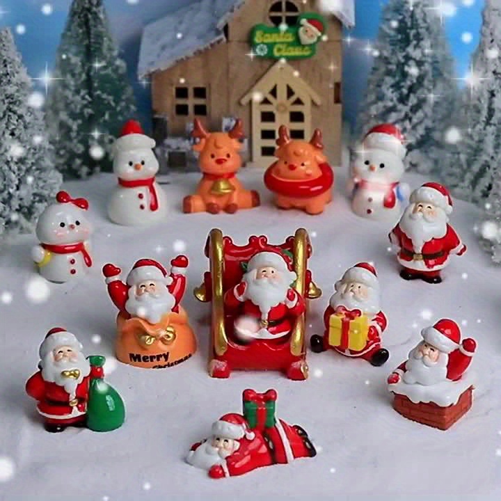 Christmas Micro Landscape Ornaments Santa Claus Cute Snowman - Temu