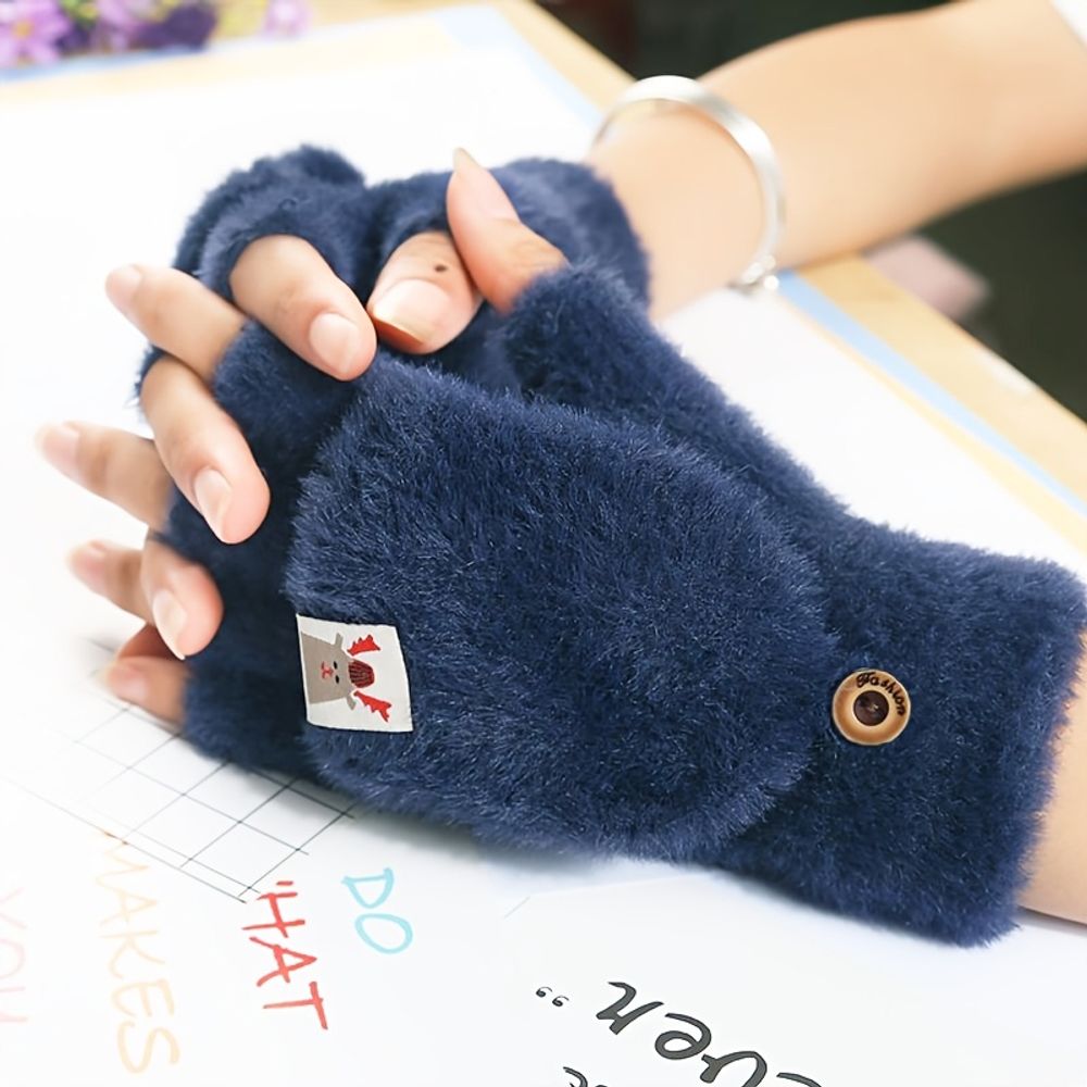 Women's Winter Gloves with Deer Pattern, Touchscreen Compatible