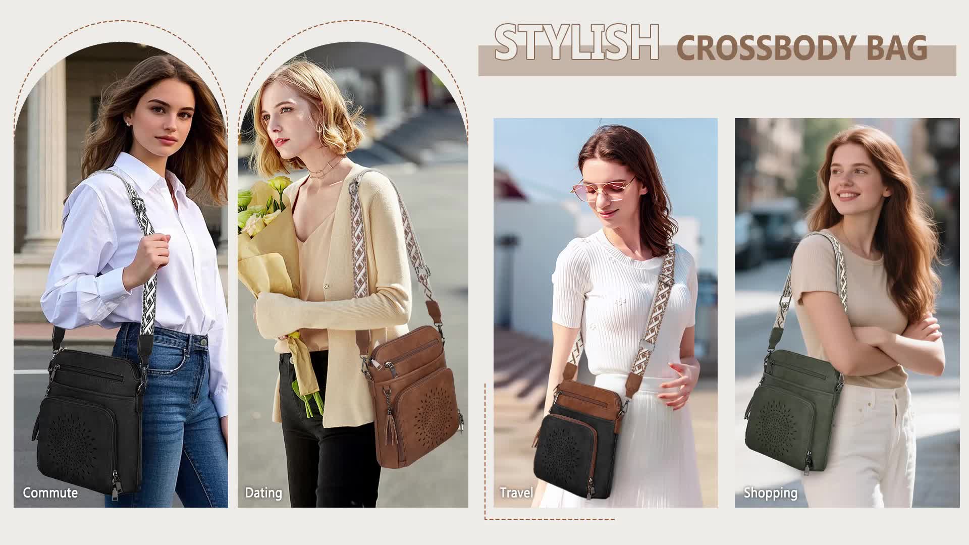 RAINSMORE Designer Medium Crossbody Bag for Women