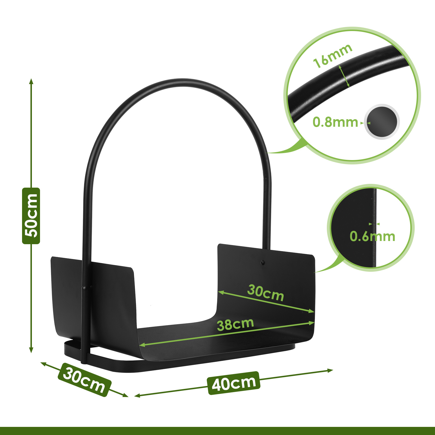 Image of Firewood Rack: Portable Fireplace Firewood Basket With Handle; Compact Firewood Basket, Suitable For Fireplace Firewood, Newspapers, And Books; Firewood Rack For Indoor And Outdoor Use