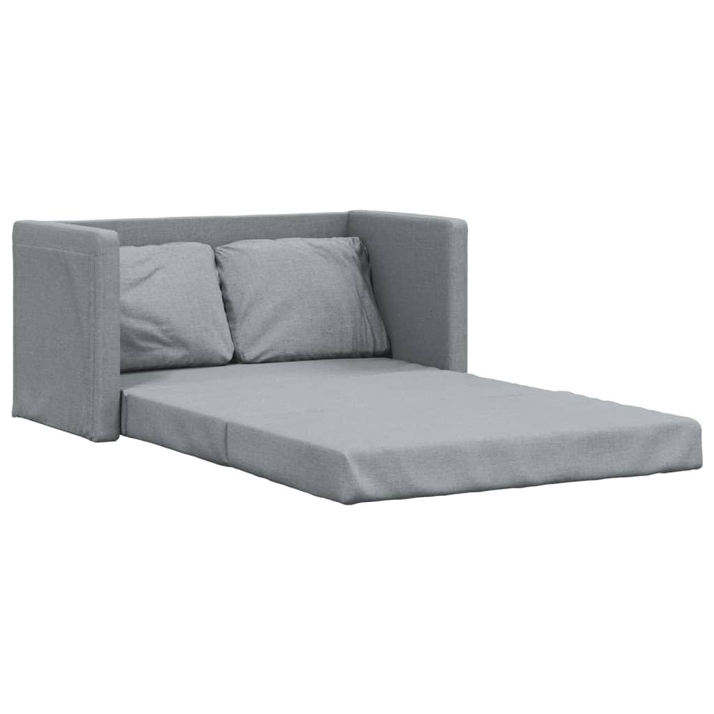1pc Gecheer Convertible Floor Sofa, Light Grey Fabric, Foldable Sleeper Sofa Bed, , 112x174x55 Cm, Space- Furniture For Home And Office