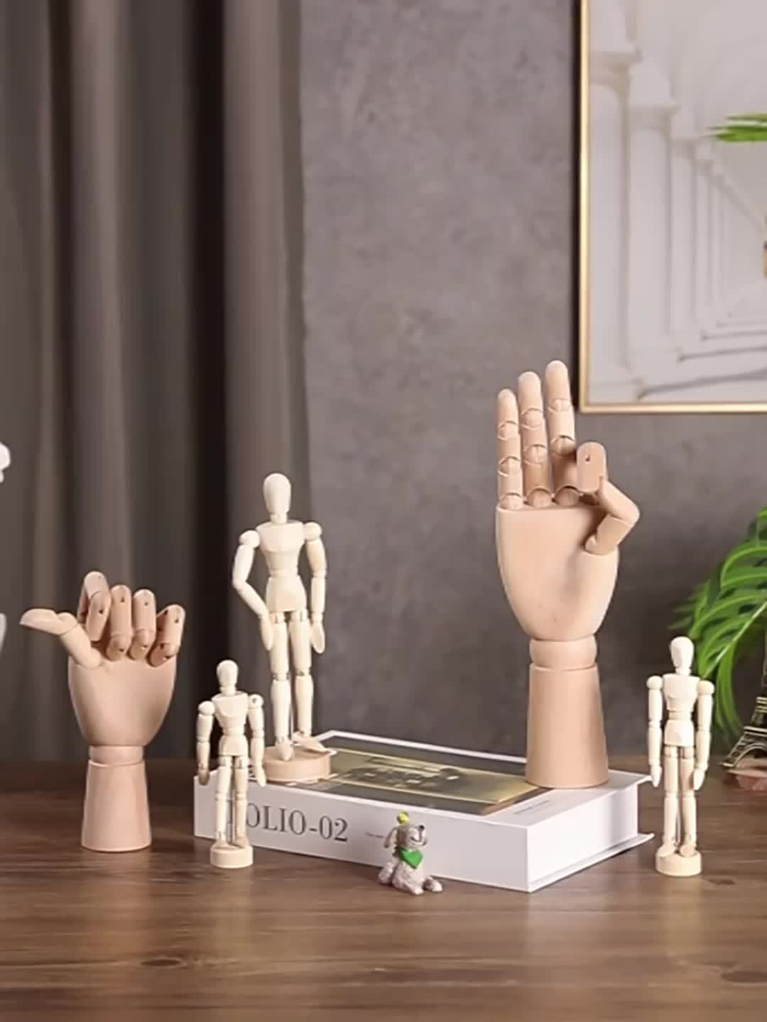 Wood Art Mannequin Hand Model Statue,sketching,painting and More Pen Holder/phon
