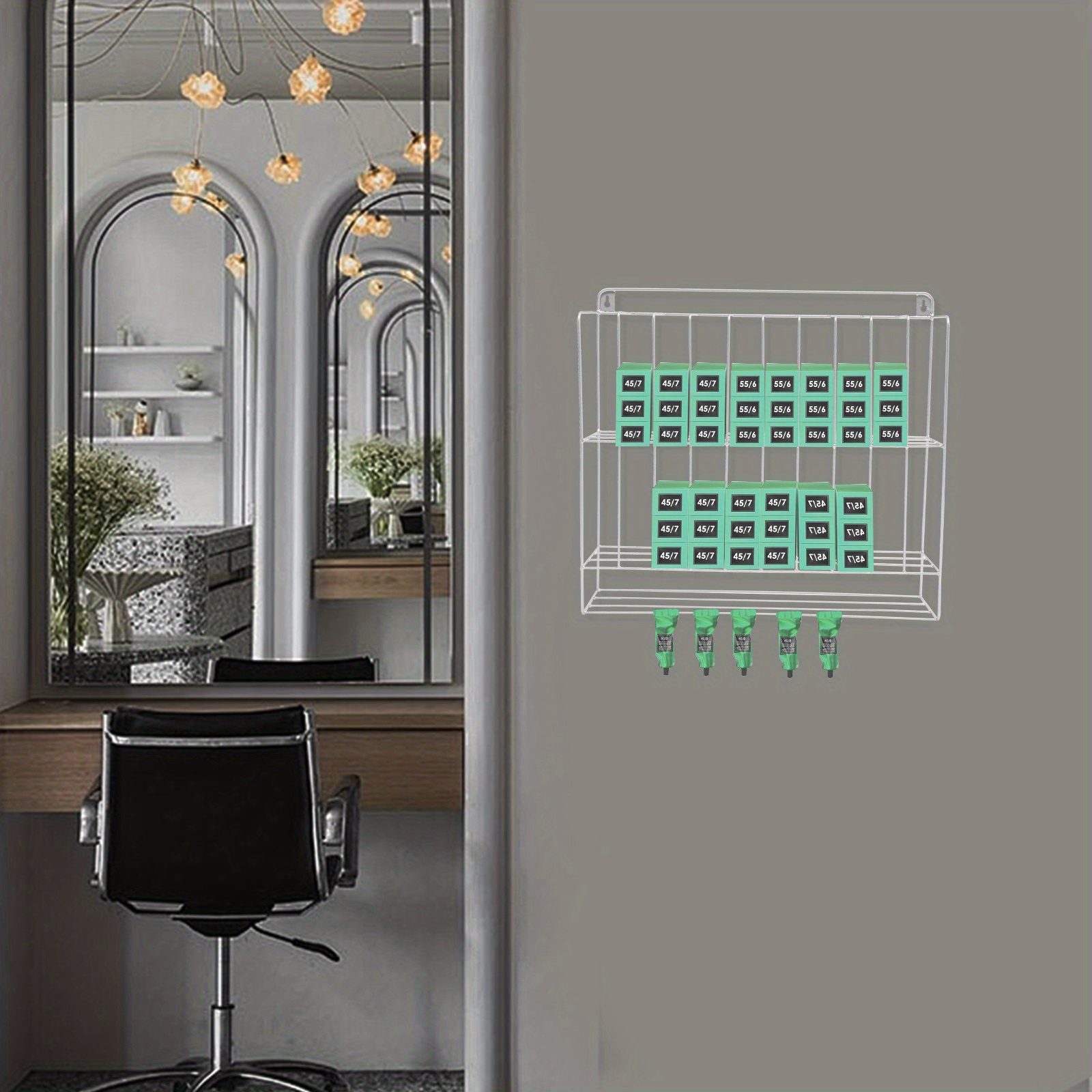 professional hair color organizer rack, metal salon hair color