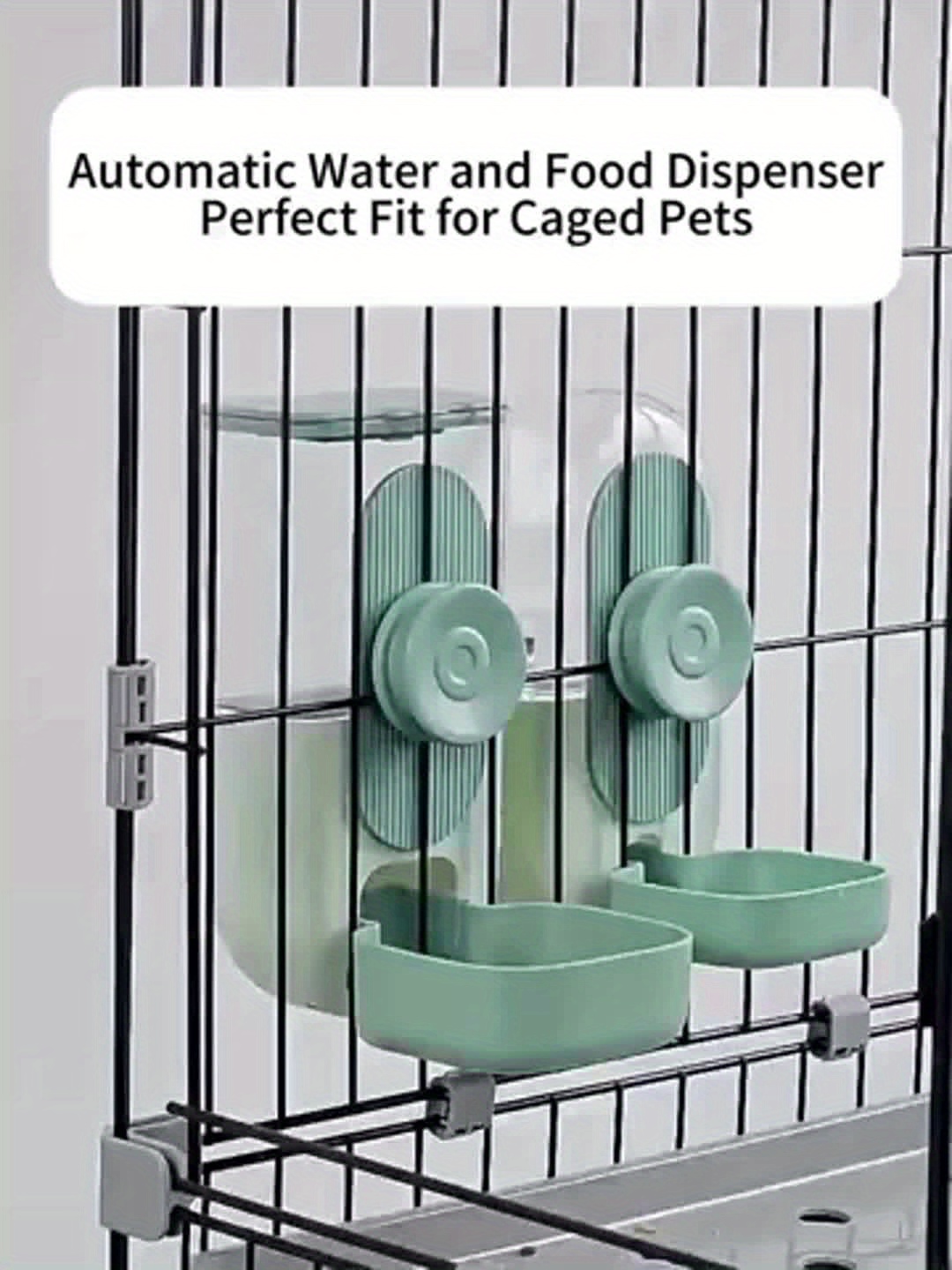 2pcs Hanging Automatic Pet Food Water Dispenser, Auto Gravity Pet Feeder And Waterer Set, Cage Cat Food Bowl Dog Feeding Station for Puppy And Kitten Rabbit Chinchilla Hedgehog Ferret, Without Battery - Image 8
