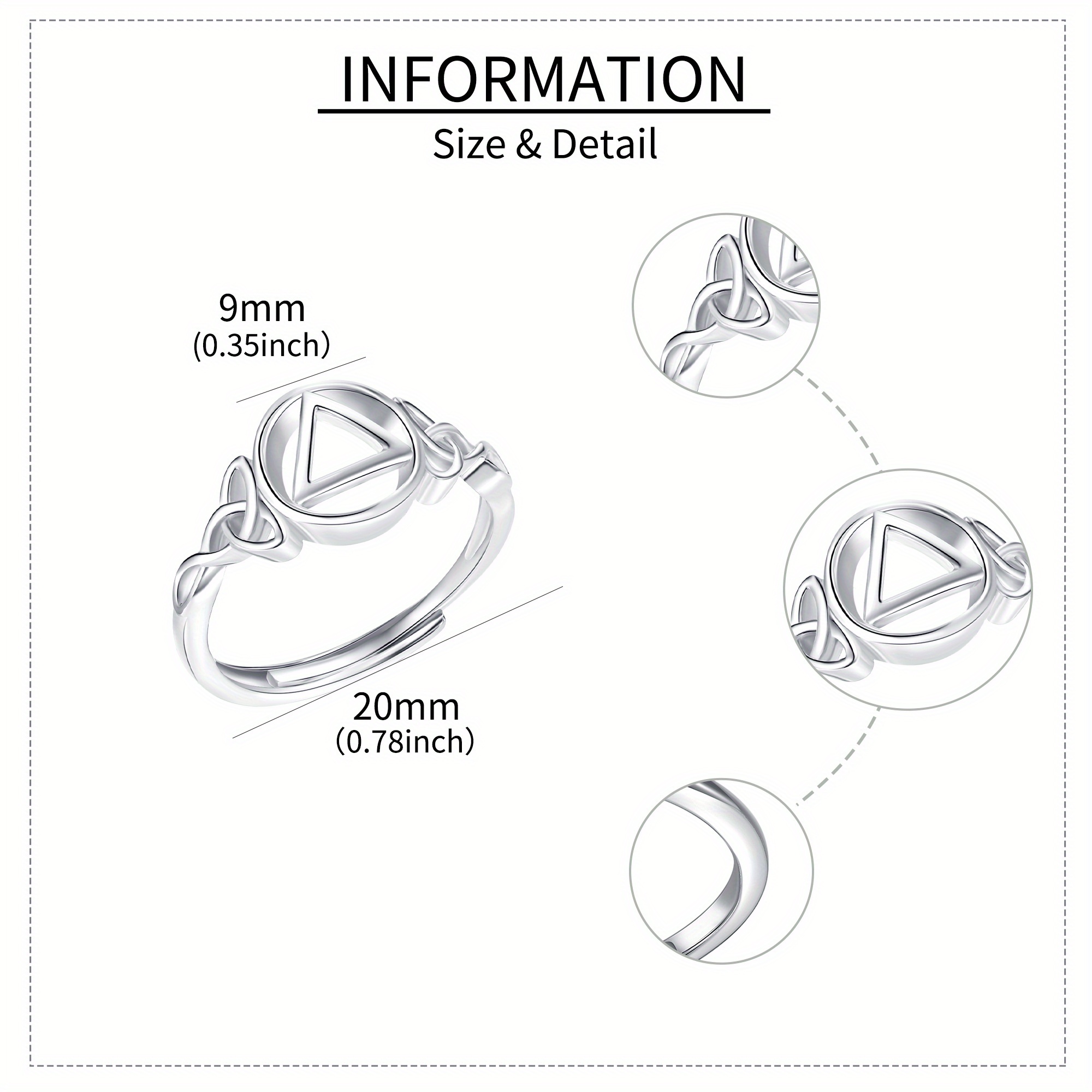 Sterling Silver AA Open Ring for Women Gift