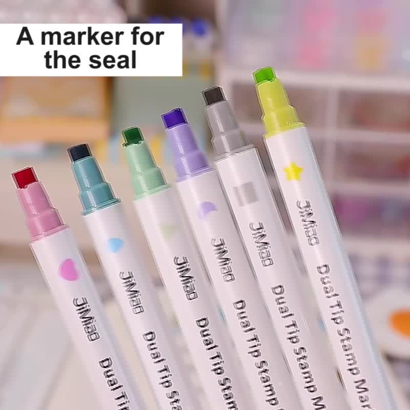 VEAREAR 6/8 Pcs Highlighters Pens Double-line Quick-drying Flower Line Dual  Tip Stable Ink Output Scrapbook Double-headed Note Taking Marker Pens  Outline Pen Stationery 