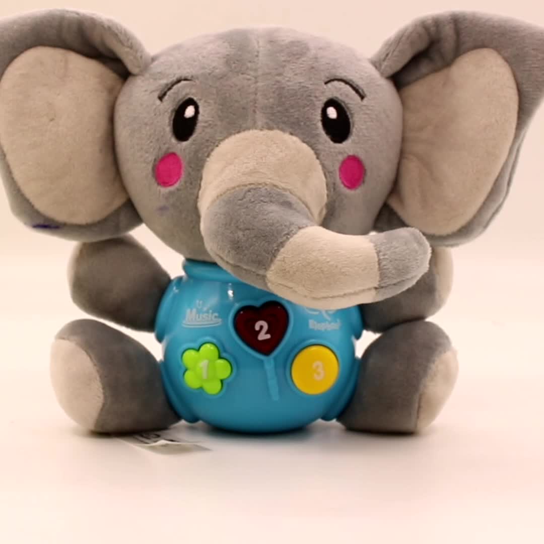 Universal - Musique éléphant en peluche jouet en peluche de chant poupée  bébé cadeau cadeau ¼grayï¼ ‰ - Doudous - Rue du Commerce