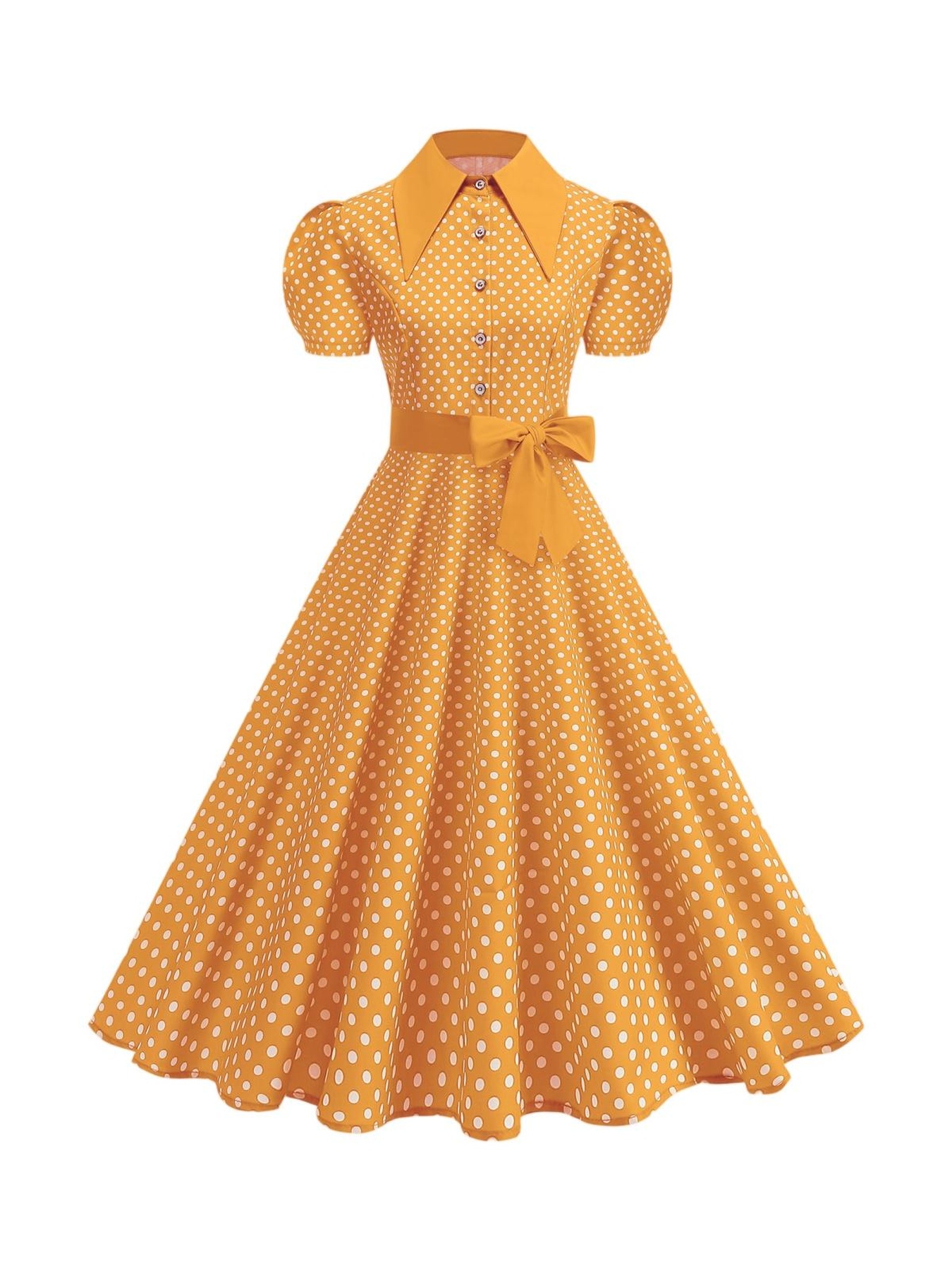 yellow polka dot dress sold on Temu United States