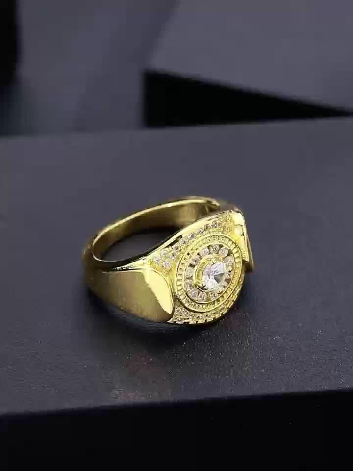 Men's Watch Inspired Ring with Sparkling Synthetic Zirconia