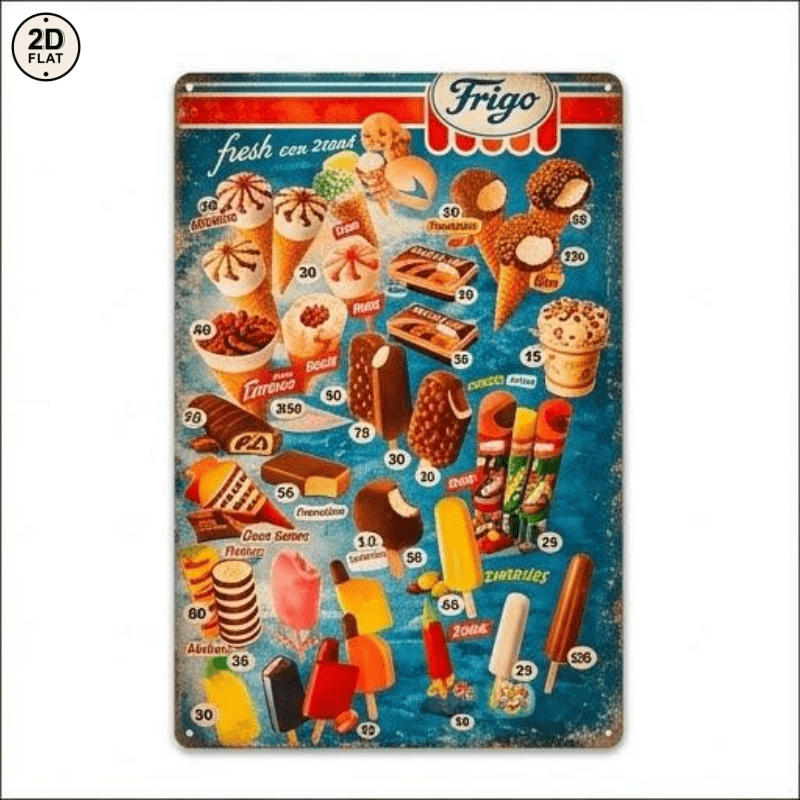 2d Flat - 1pc Metal Sign. Fridge Perfect For Home, Office, Bar, Or Garden Decor 20x30cm 2d Flat