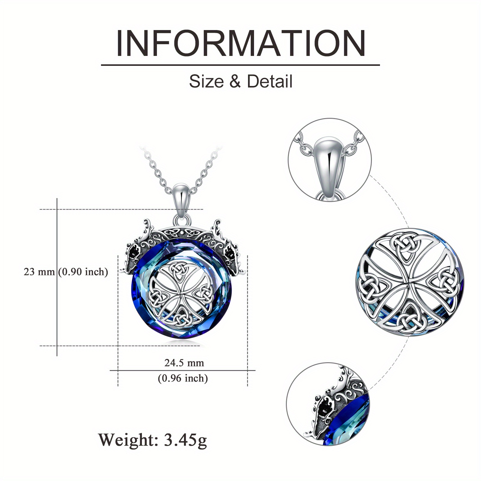 Women's 925 Sterling Silver Dragon Pendant Necklace, Gift