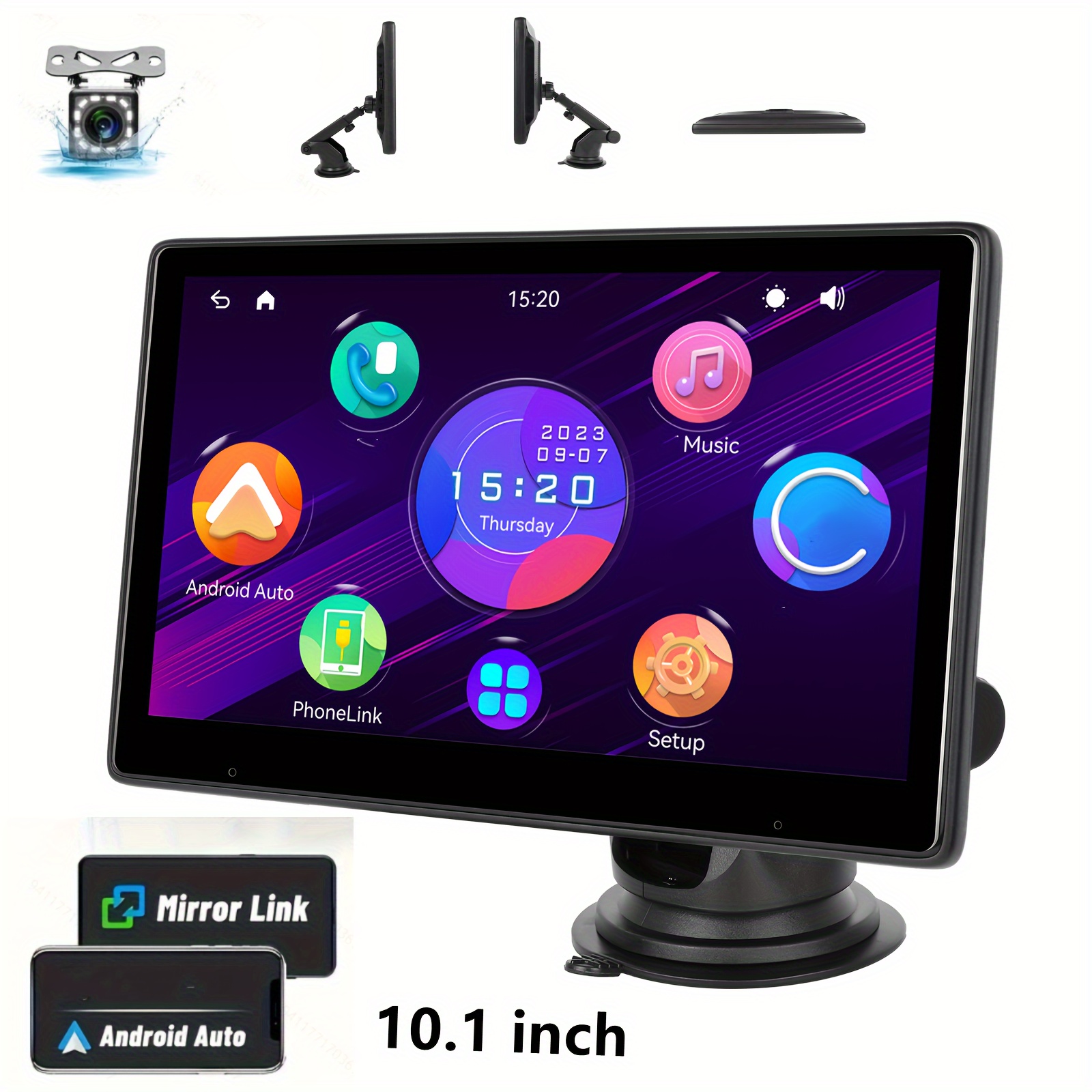 8-core 4+64G Android 12.0 Double Din Car Stereo with Wireless  Carplay/Android Auto 7 Inch IPS Touch Screen Car Radio Support phonelink  GPS Navigation