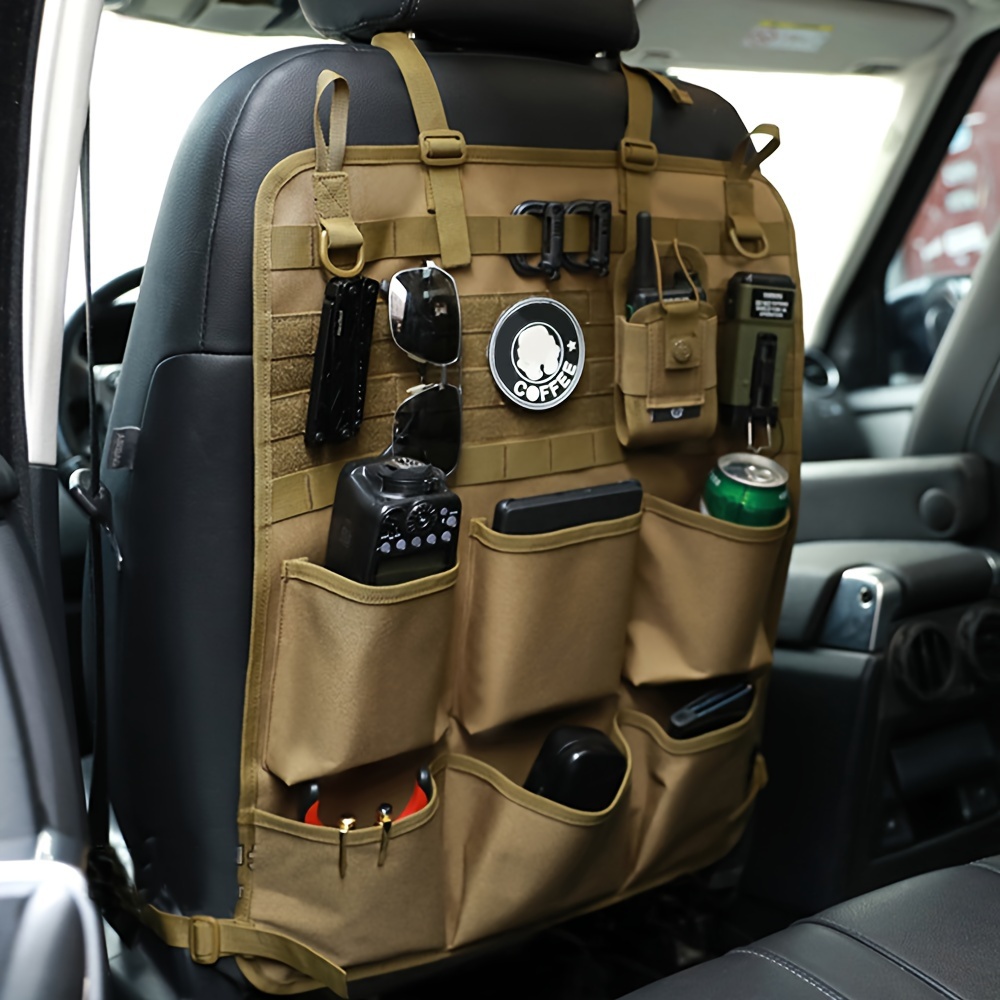 TekBox® Back Seat Organiser / Travel Storage Car Tidy / Multi Pocket Baby  Toys Map / Mesh Velcro Pockets - Black