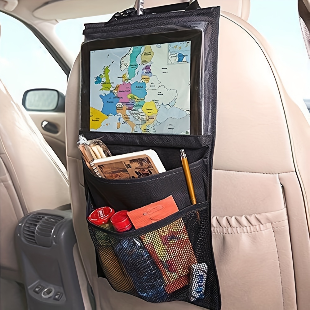 1 pieza de coche asiento trasero Organizador asiento de coche Organizador  Bolsa de almacenaje con pantalla táctil Soporte de la tableta para Niños de  coche , de viaje Accesorios , carretera viaje