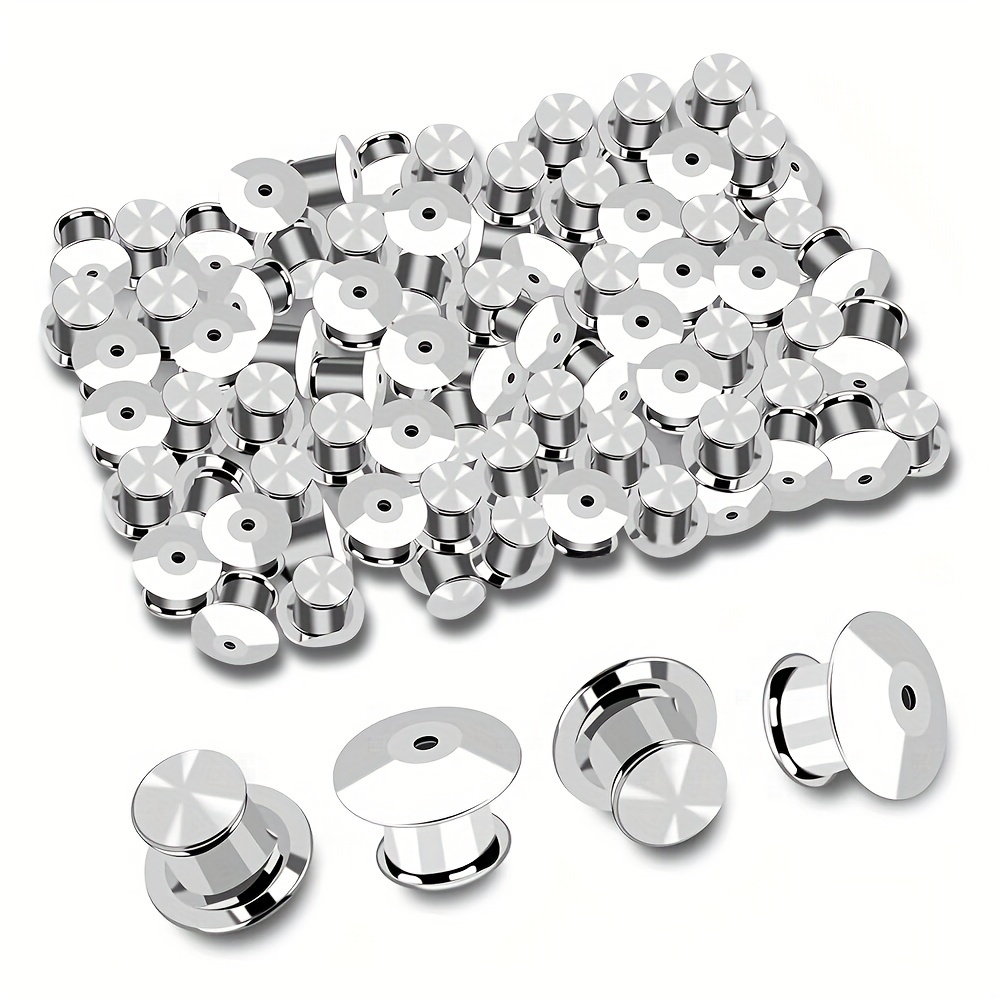 10 Pcs Stainless Steel DIY Brooch Round Buckle Pins Tie Buckle Blank Pins  with Hand Grip Back for DIY Jewelry Accessories Brooch