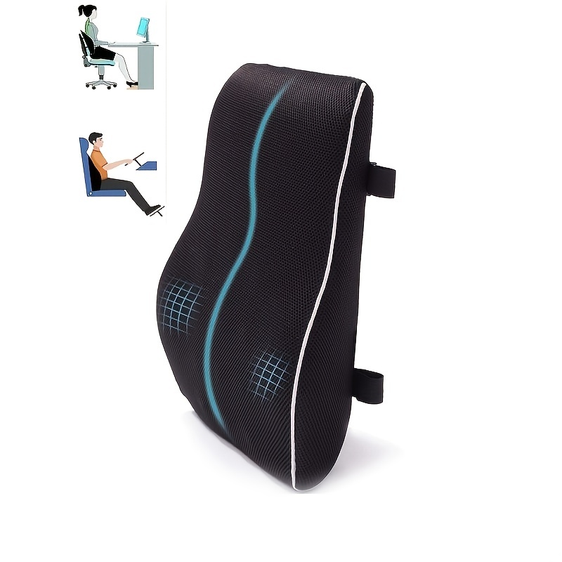 PurenLatex Chair Lumbar Pillow Support Seat Cushion Memory Foam for Lower Back  Pain Relief Improve Posture