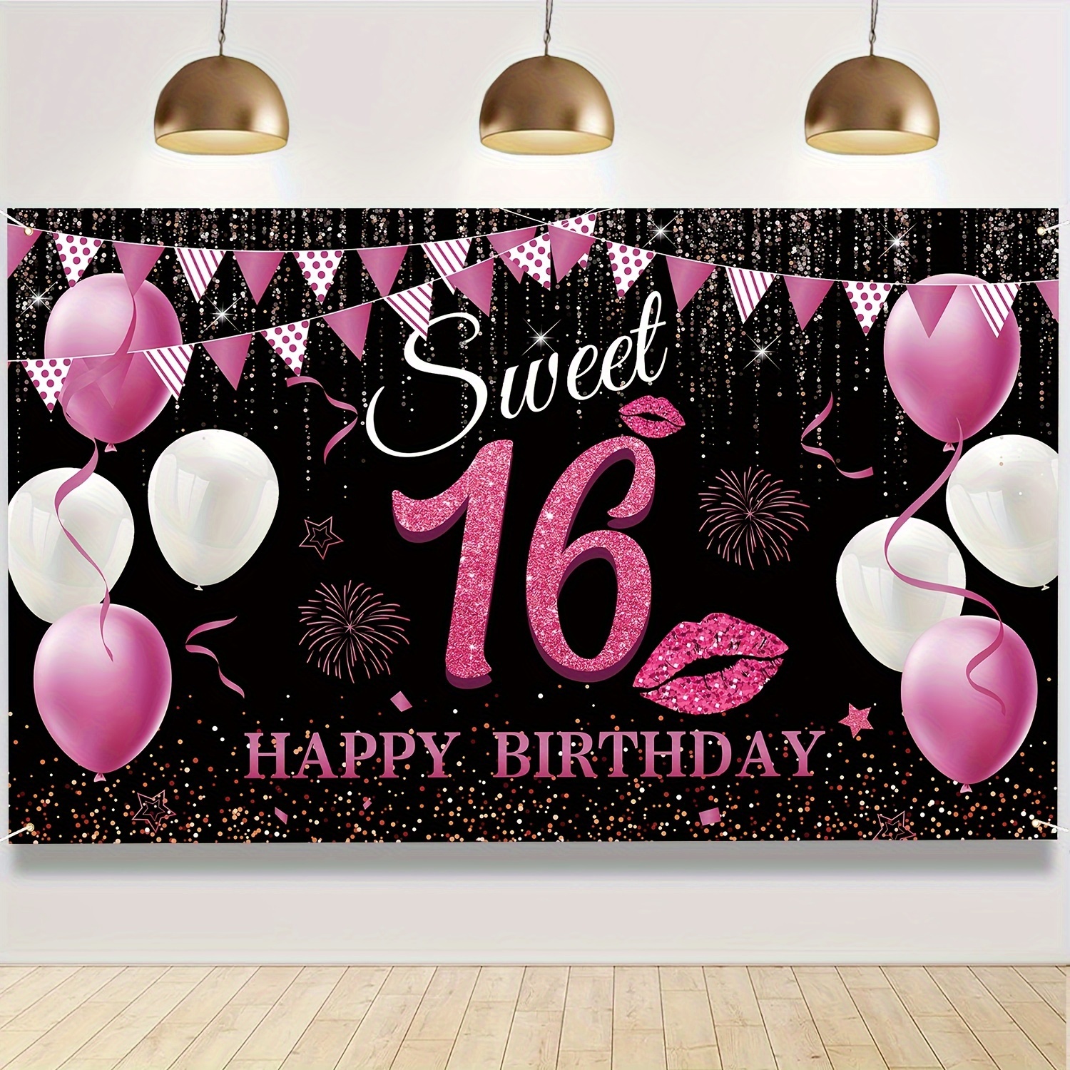 Decoraciones de cumpleaños de 16 años de oro rosa para niñas, sirve 16  años, incluye platos dulces de 16 años y servilletas, suministros de  fiesta