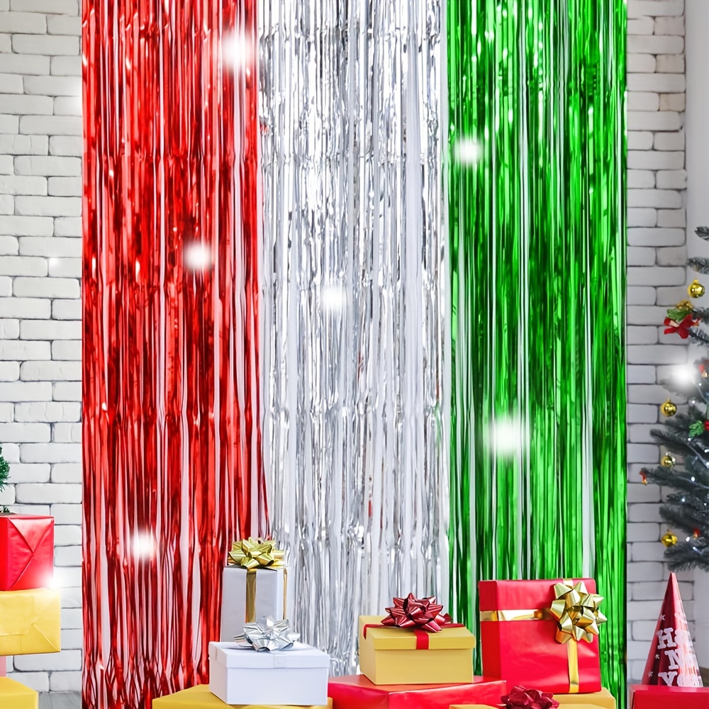 Crepe Paper Streamers Set For Christmas Decoration Green Red - Temu