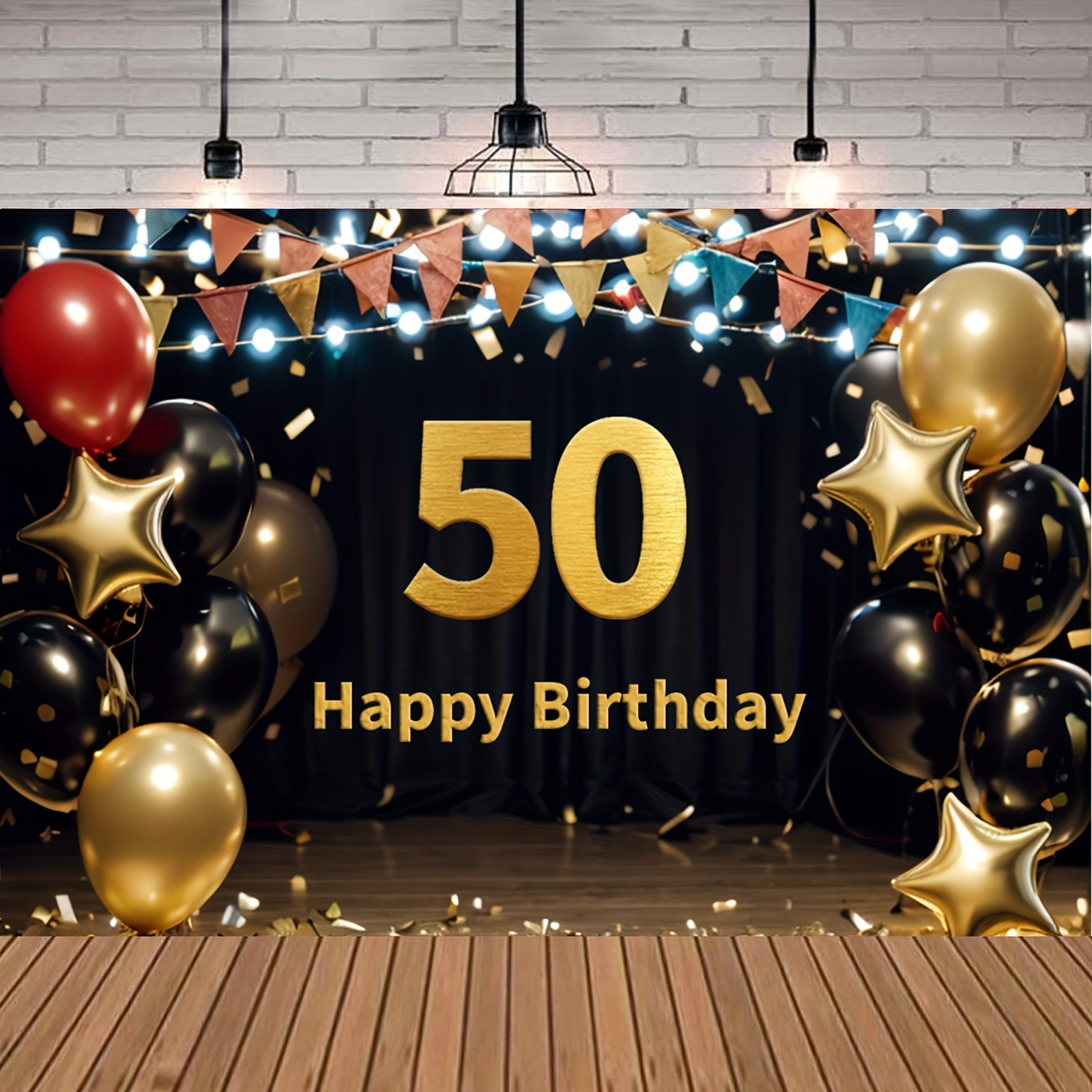  Decoraciones de cumpleaños número 50 y fabuloso cartel de  cumpleaños para mujer, oro rosa 50, suministros de fiesta, fondo de  cumpleaños de cincuenta años, cabina de fotos para interiores y exteriores 