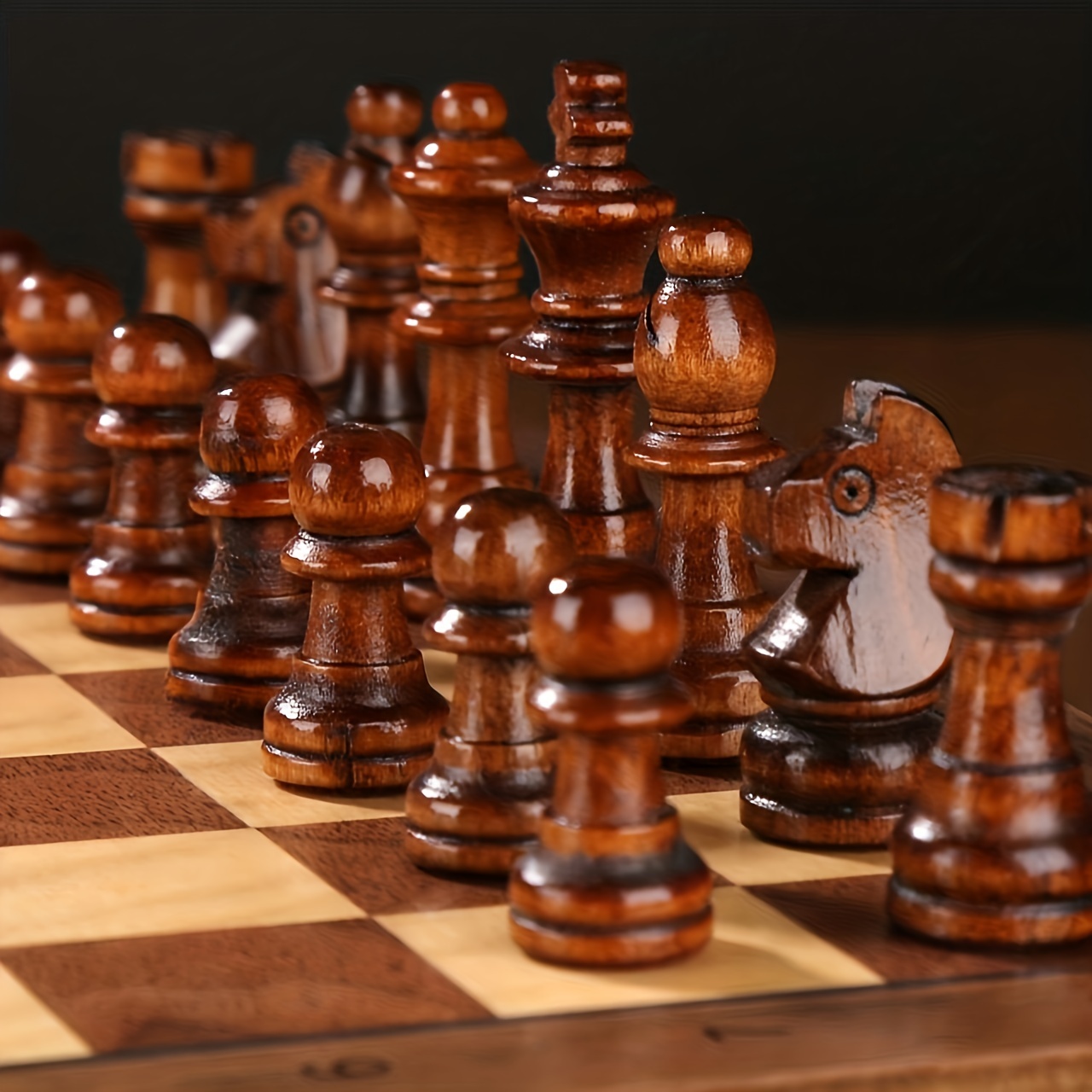 19cm) Jogo de Xadrez de Madeira Magnético de Bolso - Rosewood
