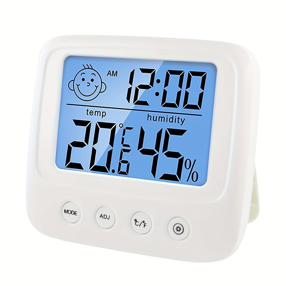 1pc Mini ABS Digital Hygrometer, Modern White Indoor Thermometer Humidity  Meter For Home