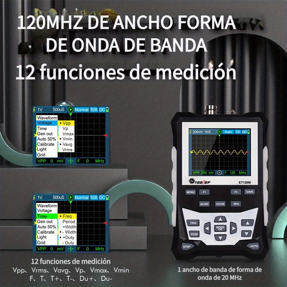 Osciloscopio digital para automóvil, osciloscopio portátil Osciloscopio  portátil de 2 canales Osciloscopio digital de canal Ultra sensible