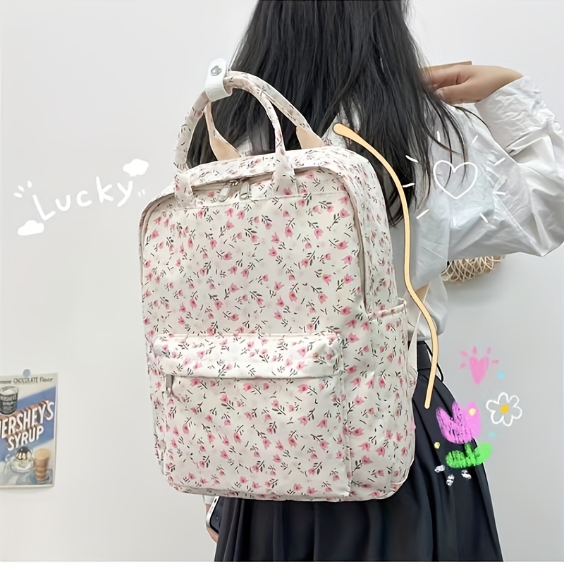 New Floral Backpack Ladies Bag, Fashion Backpack Women's Bag Sweet Girl  Student Bag - Temu