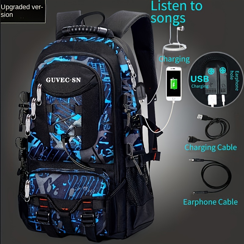 Aokur Upgraded Travel Laptop Backpack for Men Women, 17.3 inch Flight Approved Backpack with Wet Bag, 50L Expandable Hiking Backpack with Shoes