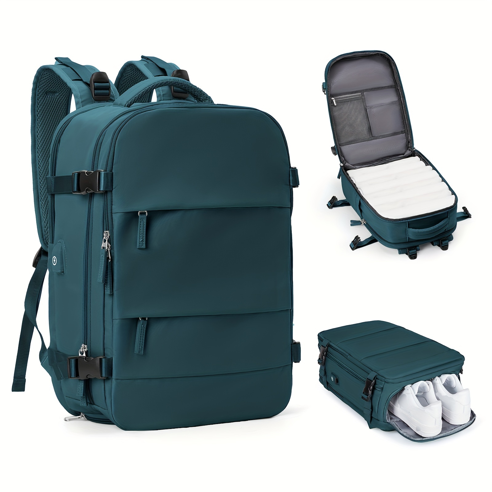 Mochila para laptop de 18.4 para hombre, resistente al agua, 55 L, mochila  de viaje extra grande con puerto de carga USB, aprobada por la TSA para