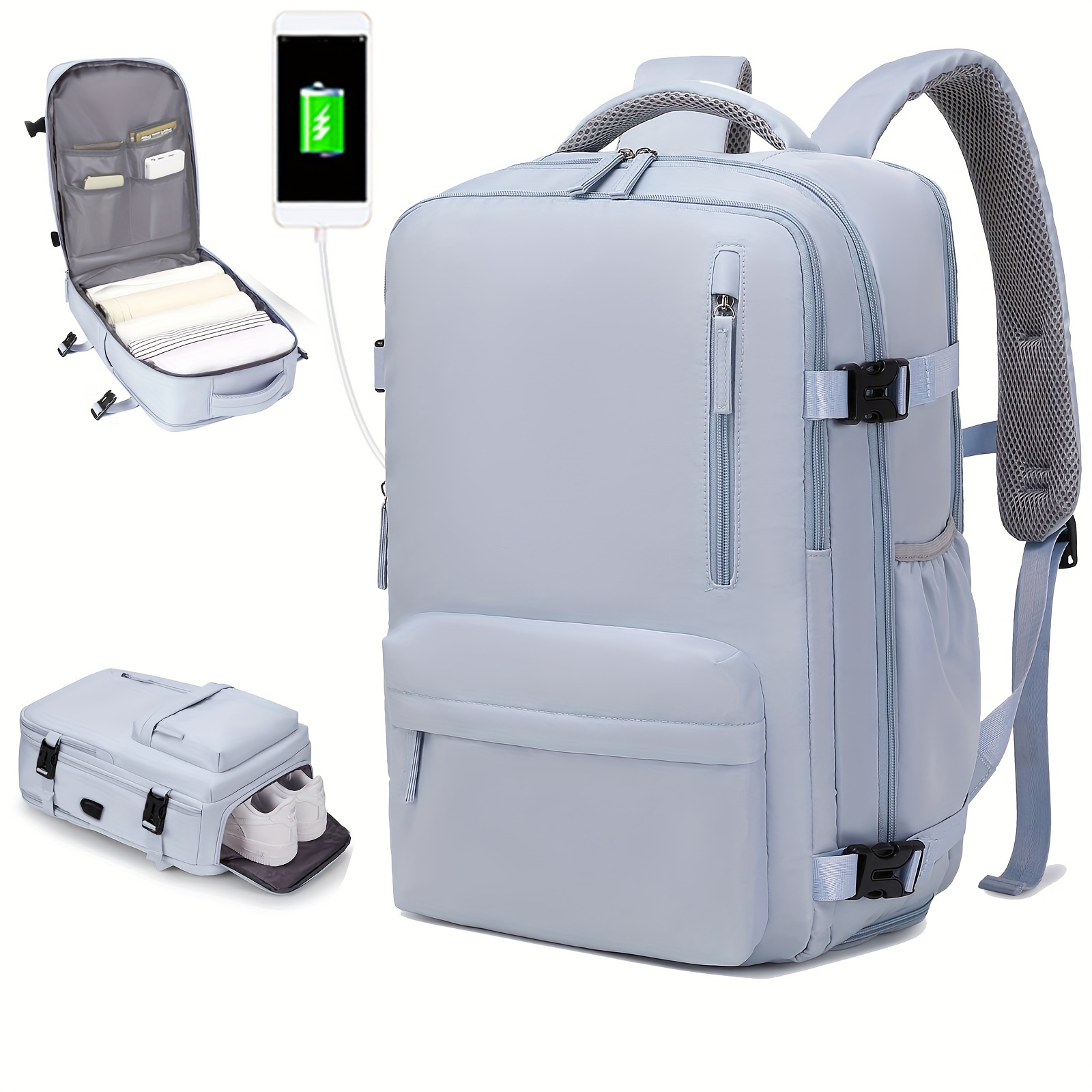 Mochila de viaje para ordenador portátil, maleta con cubos de