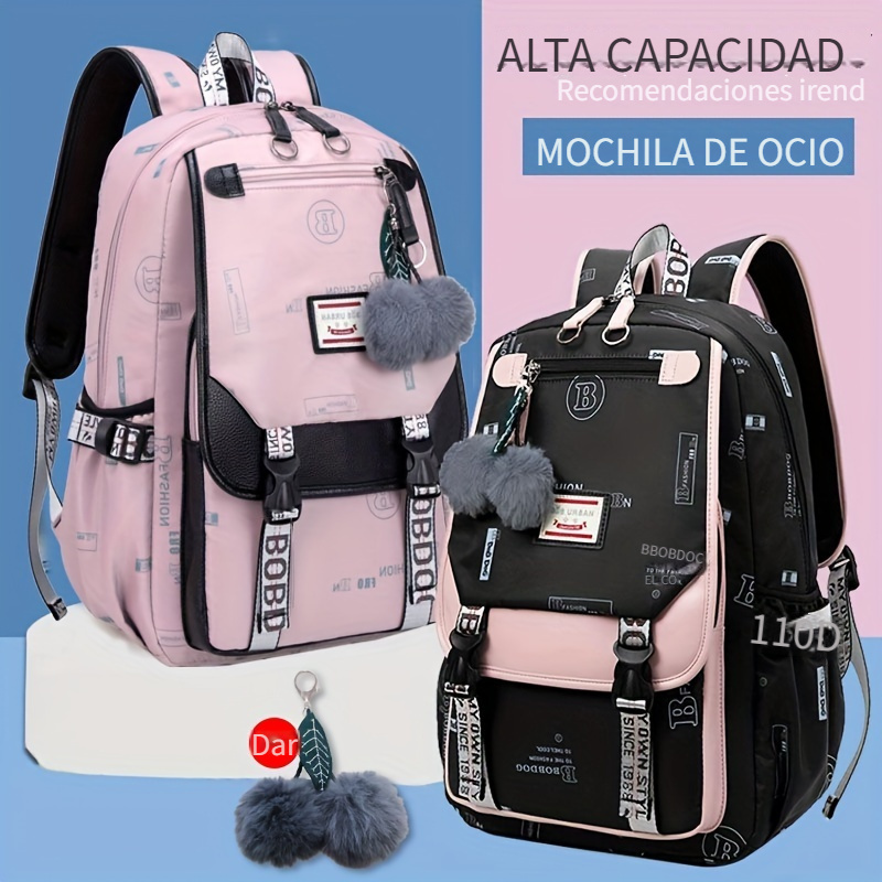 Mochila para mujer, mochila de viaje de nailon, bolsa escolar pequeña negra  para niñas, Morado, talla única, Mochilas de viaje