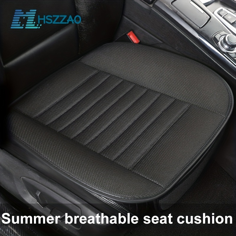 1pc Checkered Embossed Short Plush Front Seat Cushion Protector