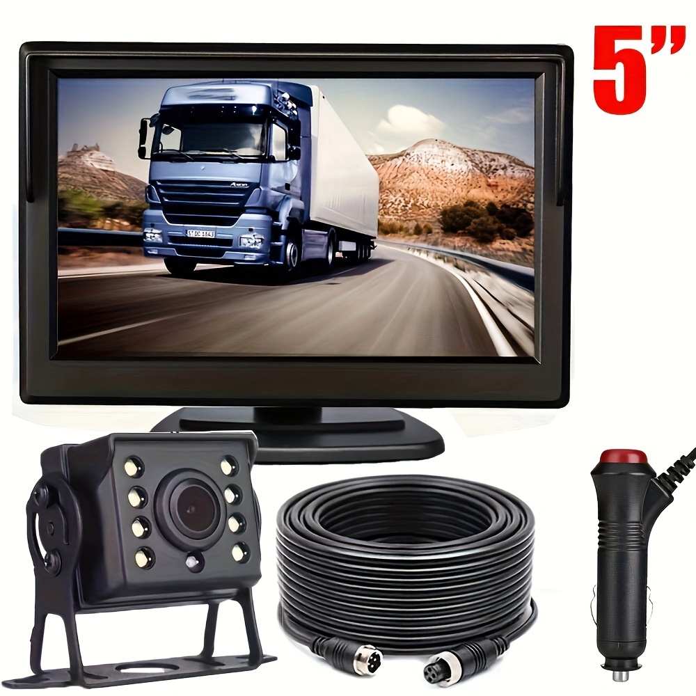 Cámara de respaldo inalámbrica HD 1080P 5 sistema de monitor de pantalla  dividida para camión, automóvil, caravana, pequeño, RV, Bluetooth, cámara  de