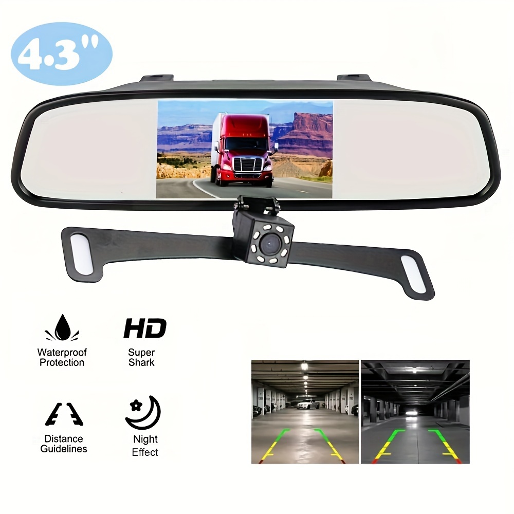 9.66 Pulgadas Ips Mirror Dash Cam Espejo Retrovisor Frontal - Temu