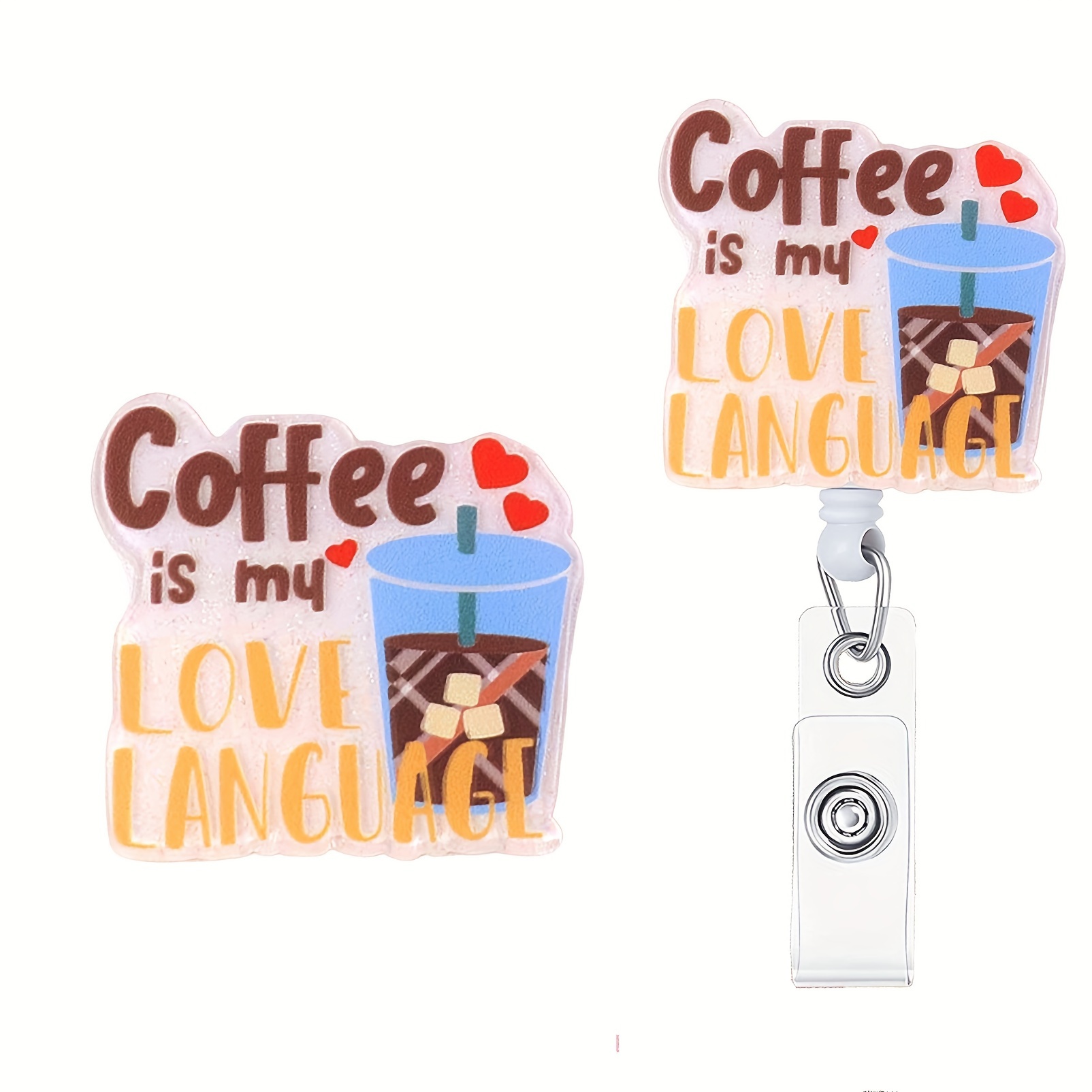 ZBCFSCSB My Blood Type is Coffee Funny Shaped Badge Reel Holder