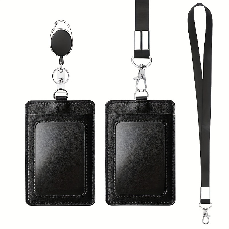 2 Sets Retractable Lanyard Clip Cruise Ship Id Card Holder Vertical Staff  Nurse