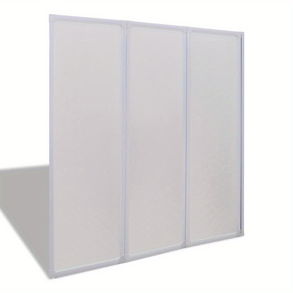 3-Panel Foldable Shower Screen Wall 141x132cm