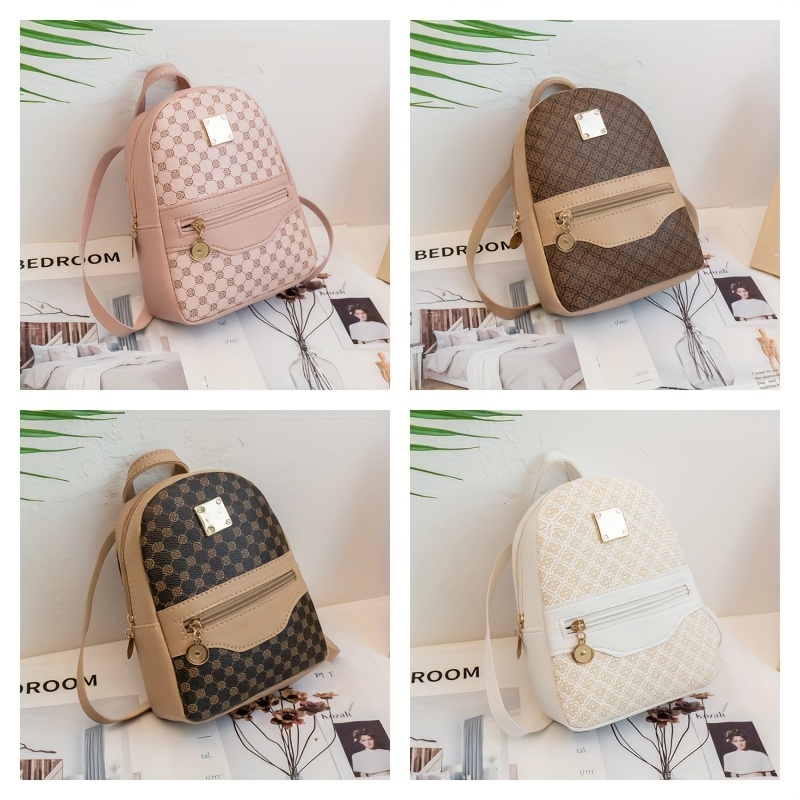 Casual Backpack Designer Jacquard Embroidery Shoulder Bag For Women Fashion  Small Handbag Retro Denim Backbag Trend Women Bag