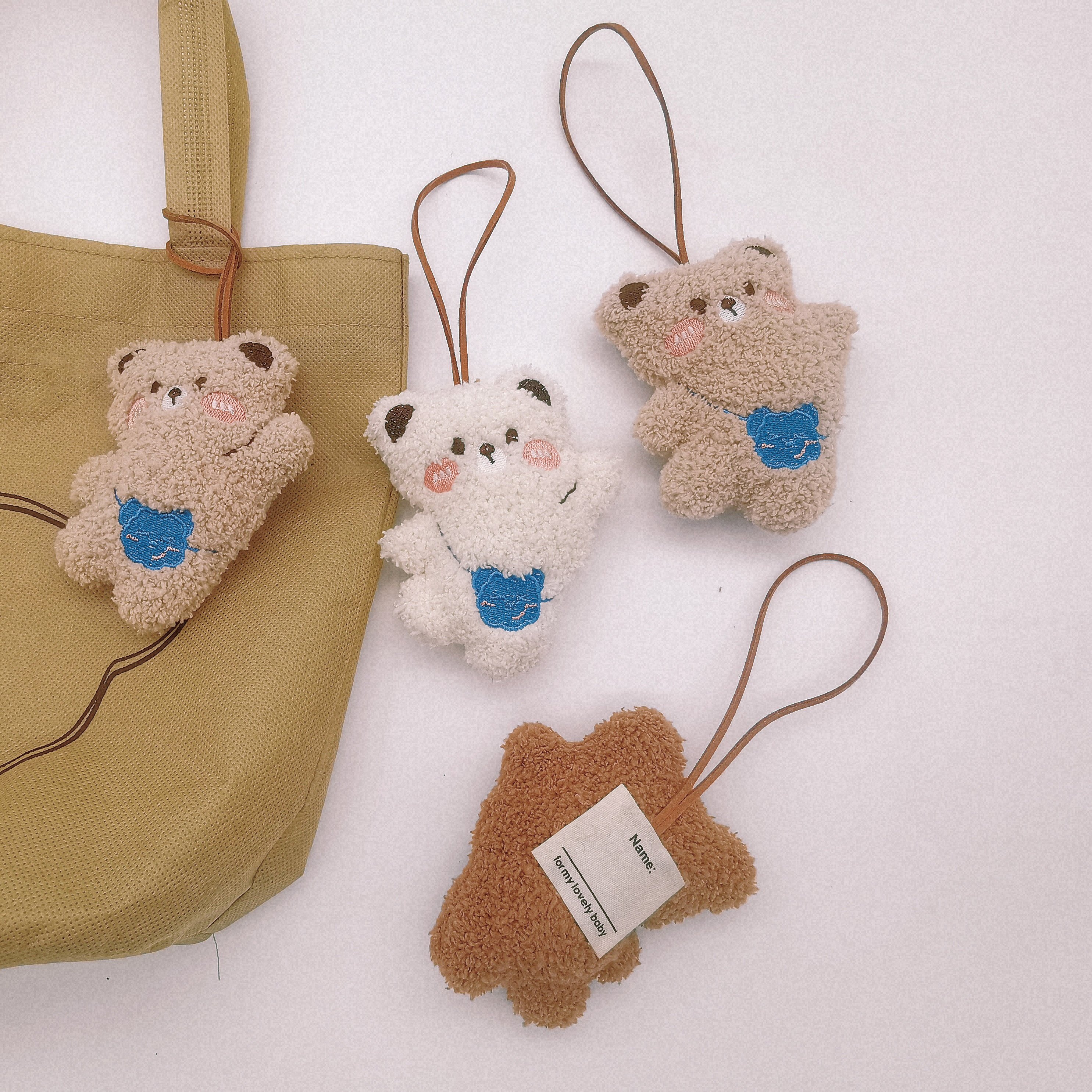 Creative Cartoon Tulip Resin Keychain Cute Lamb Dog Keyring Kawaii Women's  Bag Hanging Accessories Decoration Gift Car Key Chain