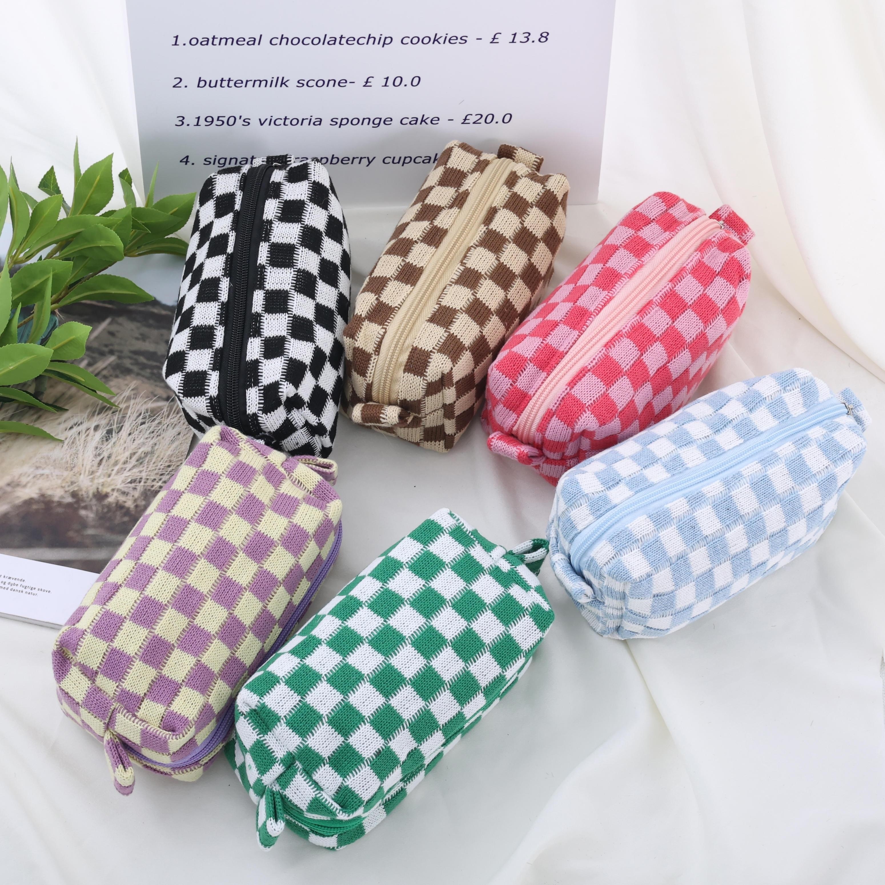 IMPCOKRU Small Pencil Bag Study Pencil Bag Key Pouch,White Polka  Dots,Stationery Storage Pencil Case for School Office Travel