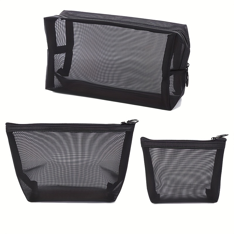 Mesh Makeup Brush Pouch Breathable Mesh Toiletry Bag Travel Toothbrush Bag  Multifunctional Cosmetic Organizer for Men Women