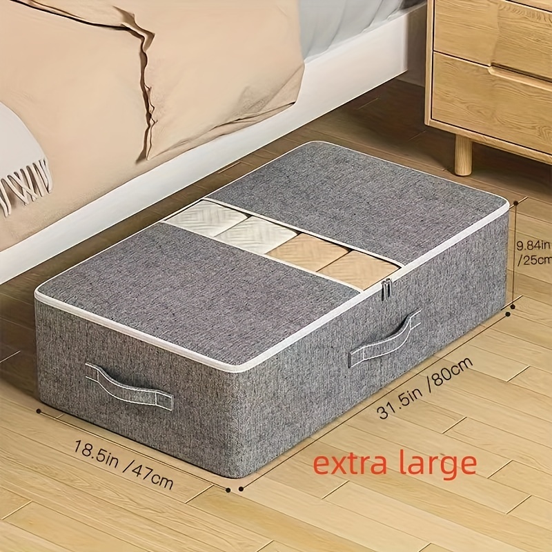 Under Bed Storage Bag With Handles Visible Window Zippered - Temu
