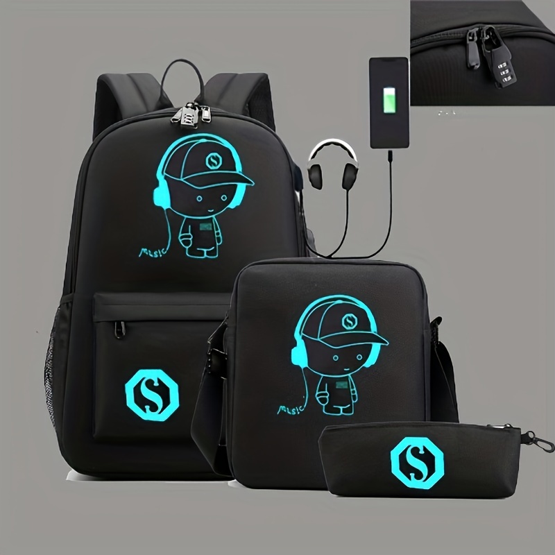 Mochila Led Intermitente Control Voz Luminosa Mochila Moda - Temu Chile