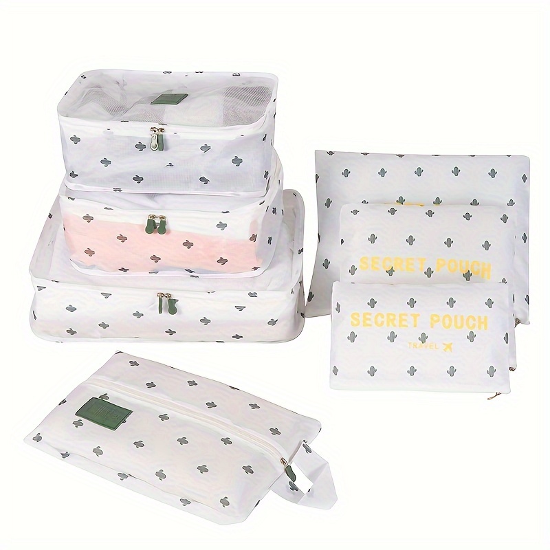 7PCS Luggage Clothes Storage Bags Portable Underwear Packing Cube Travel  Subpackage Clothing Organizer Suitcase Shoe Sorting Bag