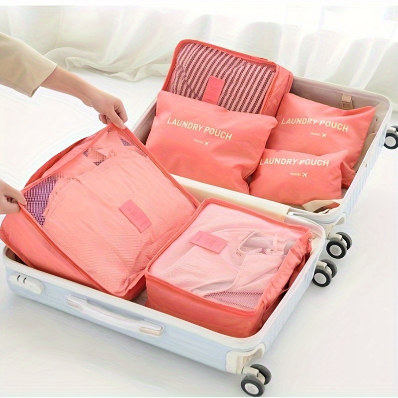 5pcs Travel Storage Bag, Waterproof & Air-tight Clothes Organizer Divider  For Suitcases And Luggage